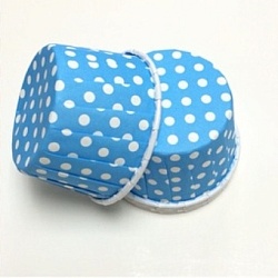 Капсулы капкейк 100 шт голубой фон белый горох